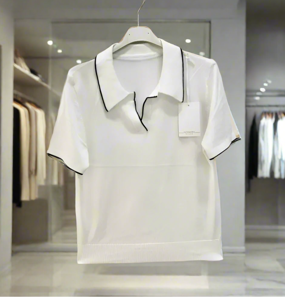 Altamira white polo shirt for women