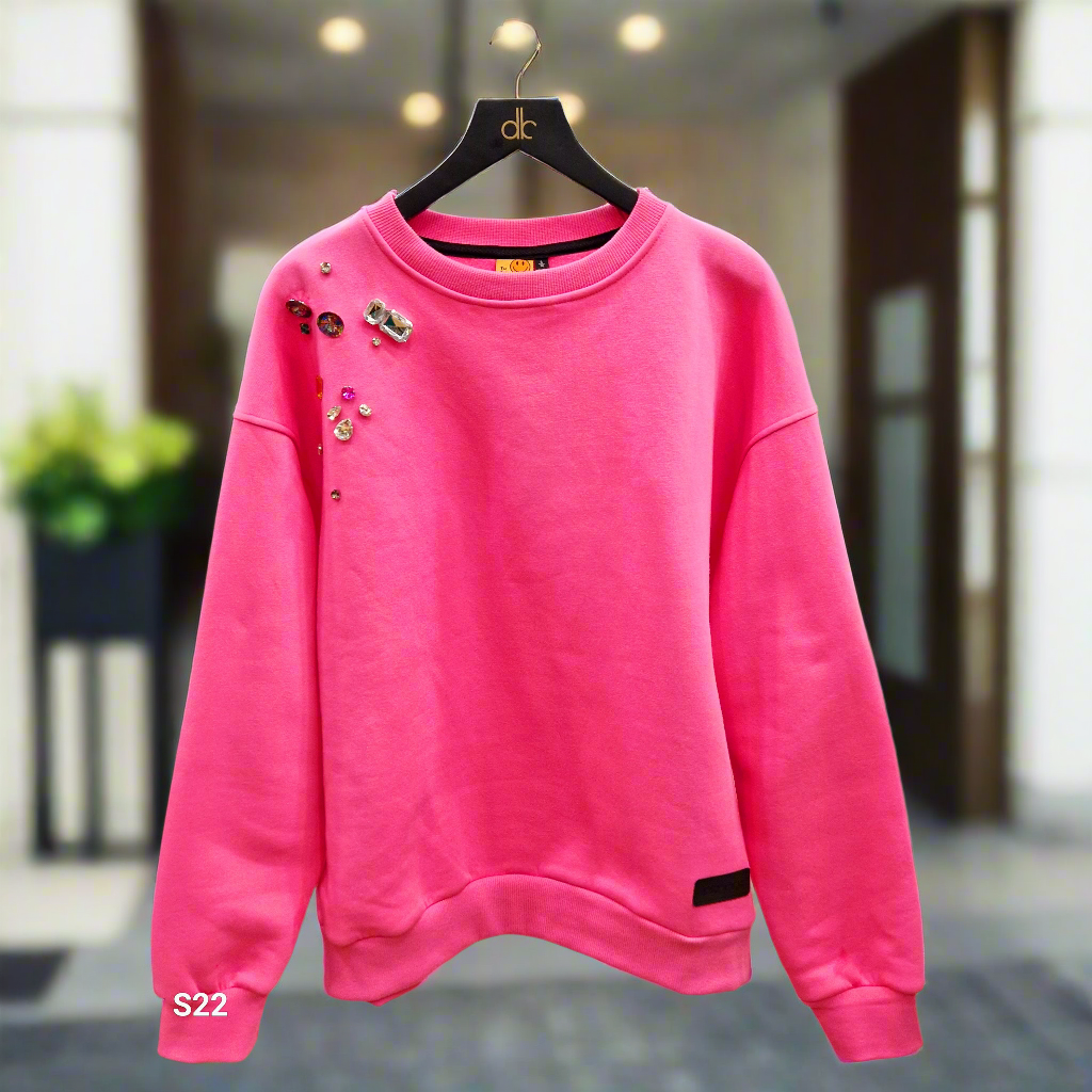 PEPPER UNISEX Dream Deep Pink sweater with fluff