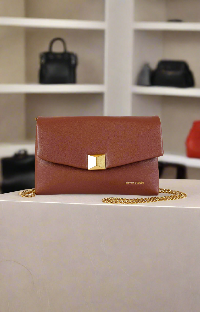 Pierre Cardin eco leather brown handbag for women