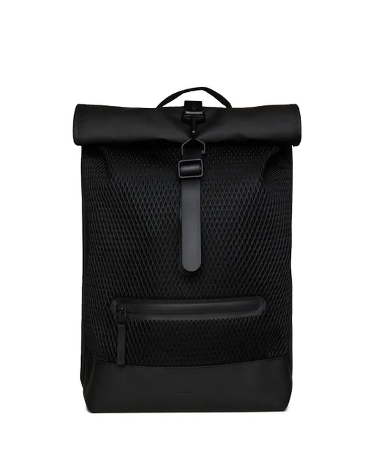 RAINS Rolltop Mesh W3 Black backpack