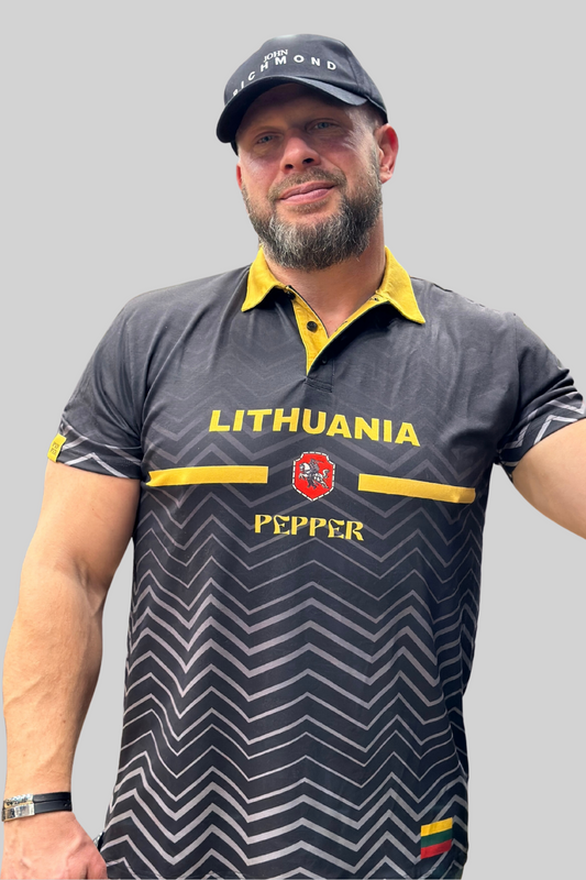 PEPPER LITHUANIA scented polo shirt with zipper for men