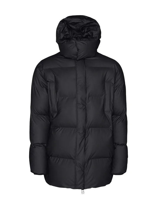 RAINS HOODED Puffer juoda striukė