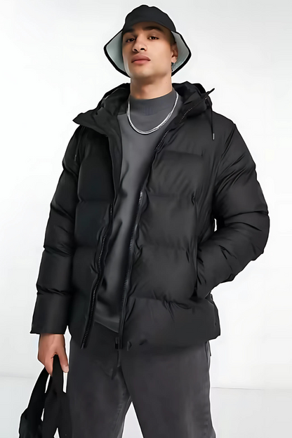 RAINS UNISEX PUFFER Black striukė