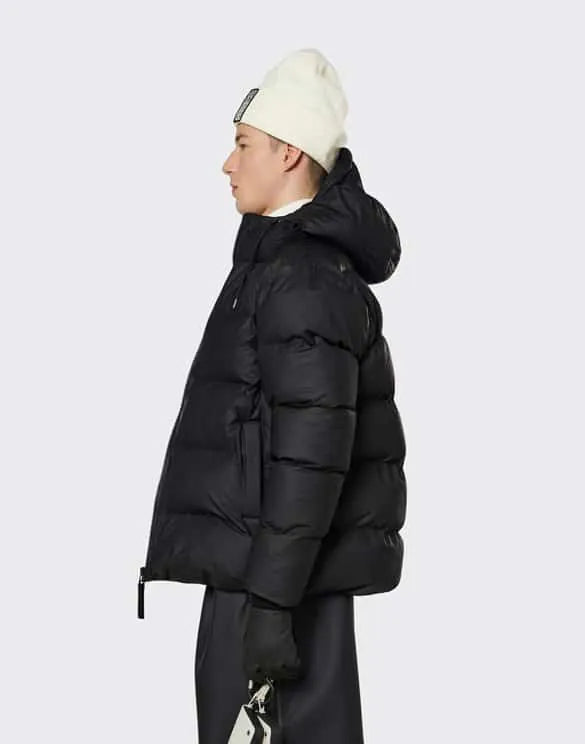 RAINS UNISEX PUFFER Black striukė