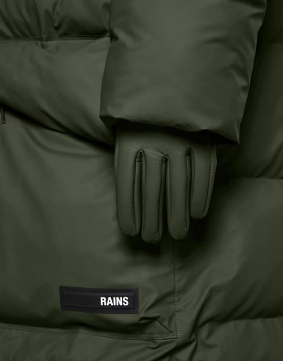 RAINS UNISEX touchscreen žalios pirštinės