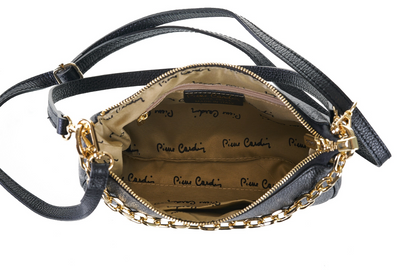 Pierre Cardin black leather handbag for women