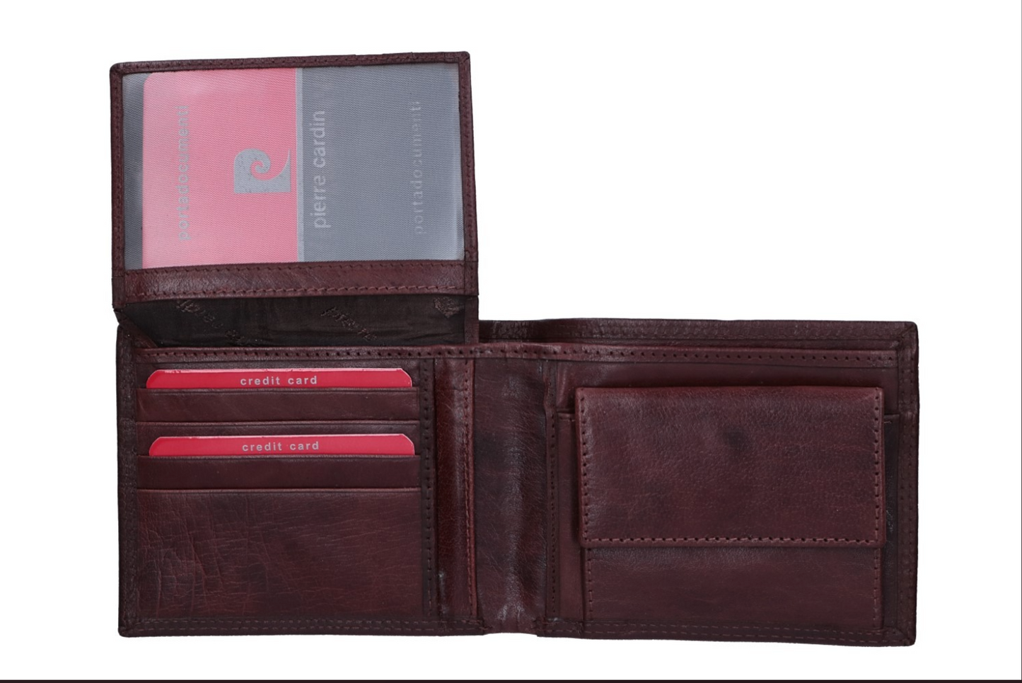 PIERRE CARDIN genuine leather black wallet for men