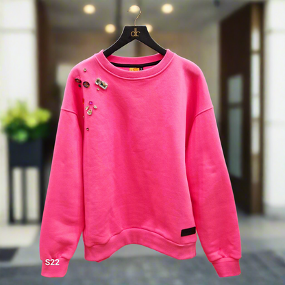 PEPPER UNISEX Dream Deep Pink sweater with fluff 