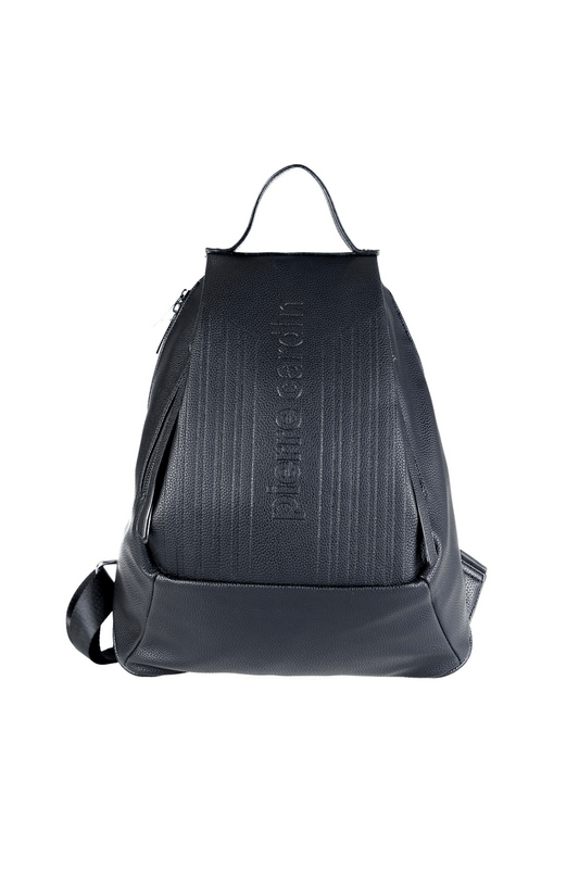 Pierre Cardin black logo backpack for women