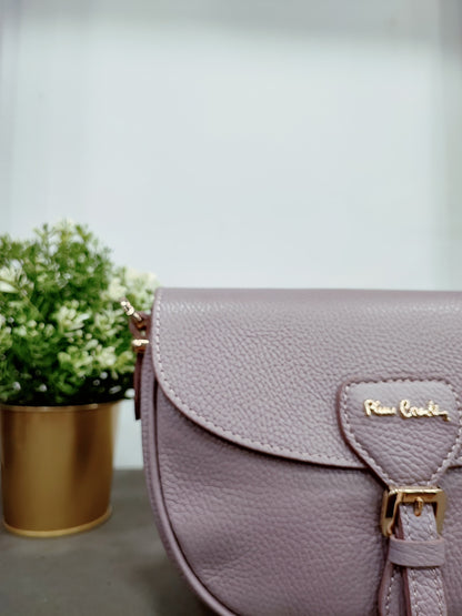 Pierre Cardin zinc-colored leather handbag for women
