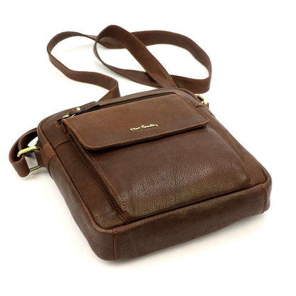Pierre Cardin brown leather handbag for men