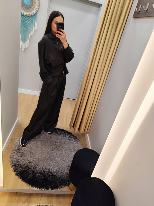 PEPPER Gray Tiger flared pants for women